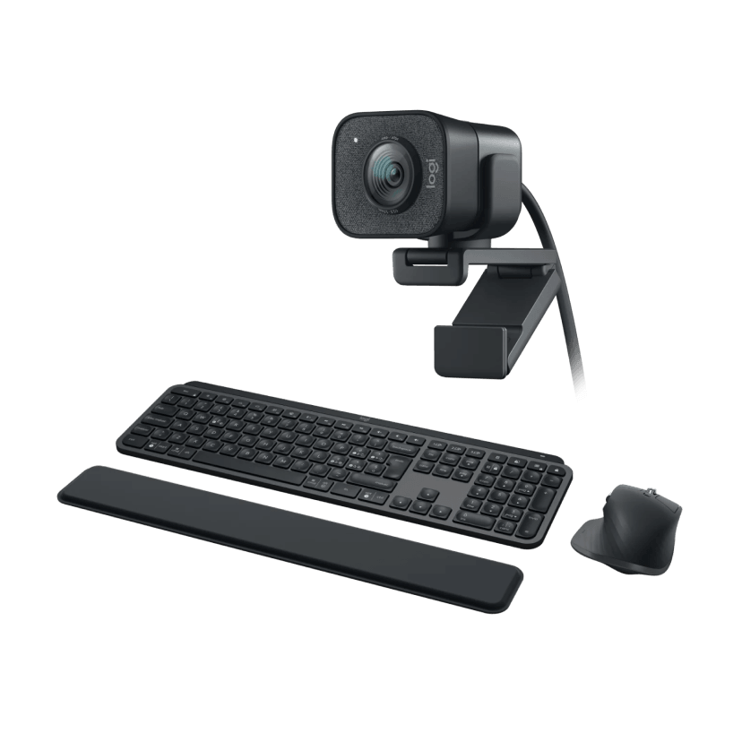 Logitech set with webcam, wireless keyboard and mouse for the home office