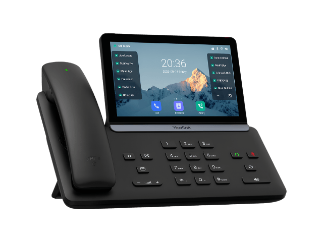 Yealink SIP-T88W Pro desk phone in black for IP telephony in the office